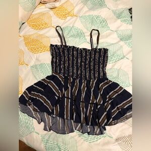 Fashion to Figure Size 0 (Large) Navy Blue/Brown Spaghetti Strapped Tank